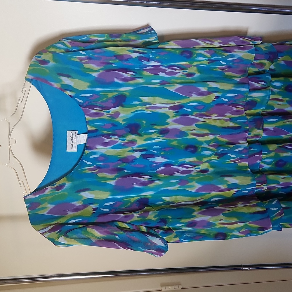 One Piece Dress with Shear flounces at waist